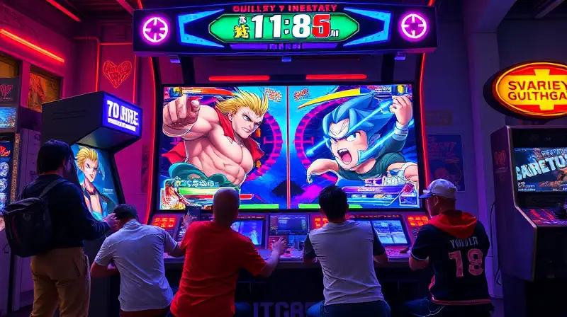Máquina arcade con personajes de Guilty Gear