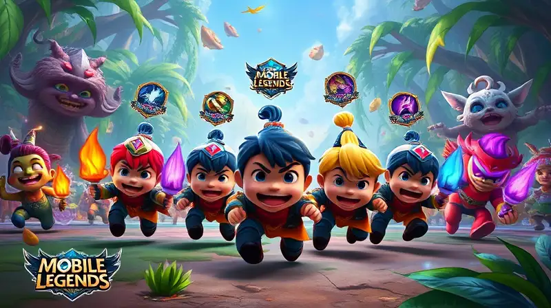 Campo de batalla colorido con minions y magia