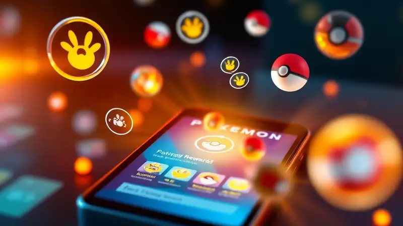 Ícono Pokémon GO brillante con recompensas flotando