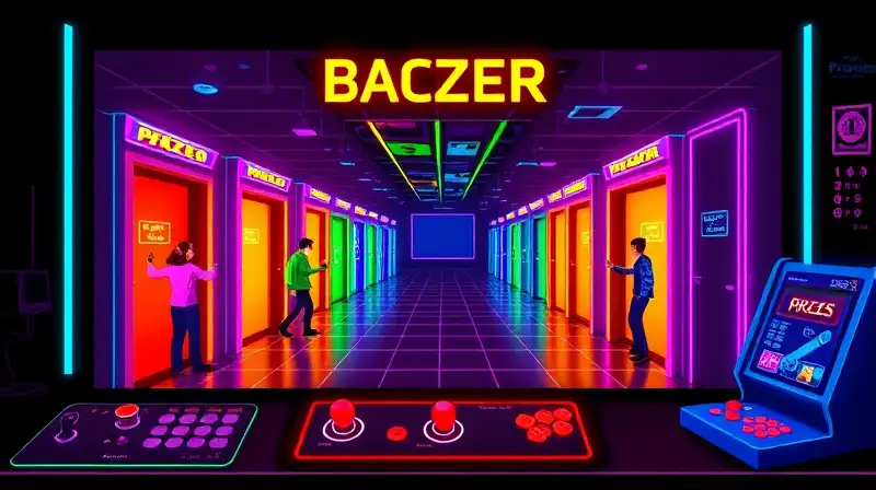 Pantalla arcade retro con rutas múltiples