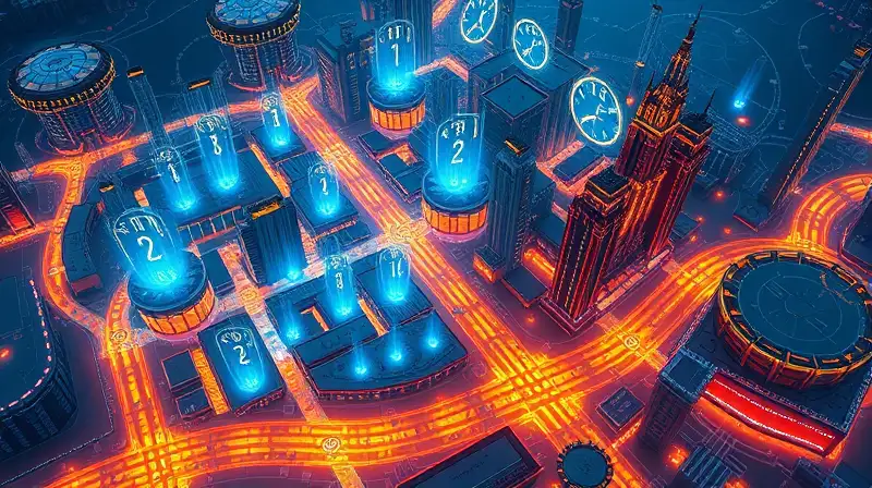 Mapa futurista vibrante con energía dinámica