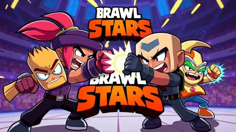 Personajes de Brawl Stars en acción vibrante
