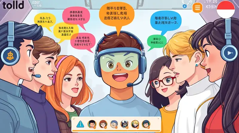 Personajes multilingües con efectos digitales vibrantes