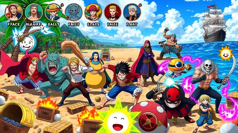 Personajes de One Piece en batalla vibrante