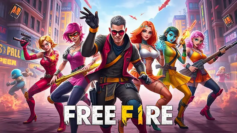Personajes vibrantes de Free Fire en acción