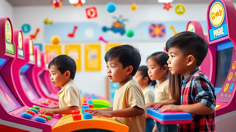Niños tan atentos en aula colorida