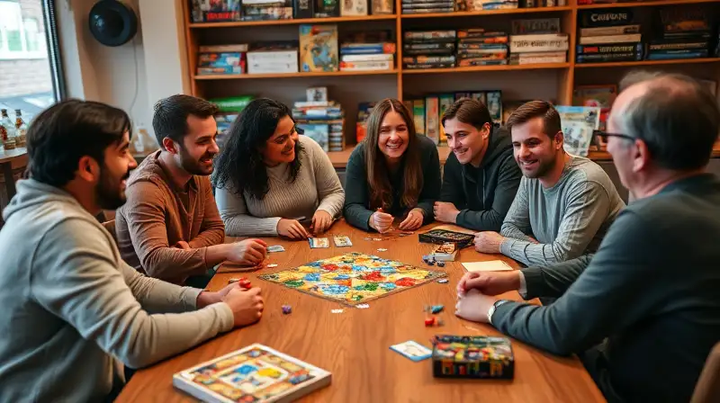 Amigos juegan con risas en ambiente acogedor