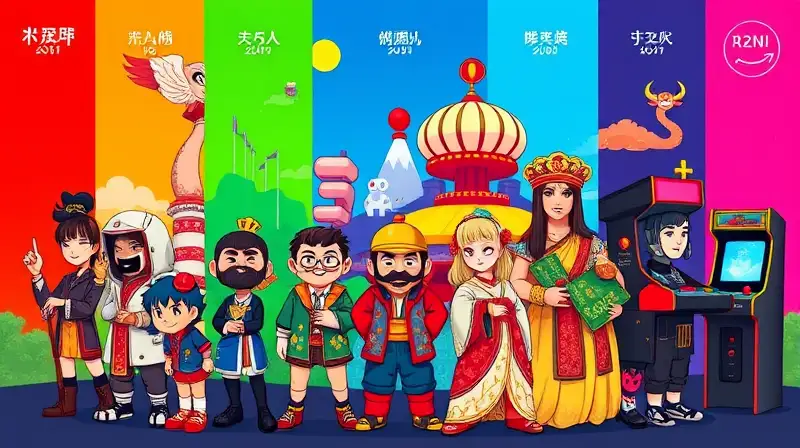 Personajes arcade culturales en estilo pixel