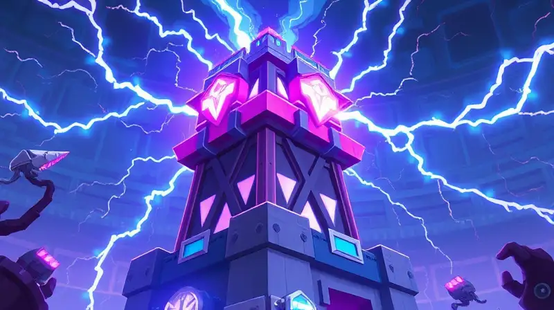 Tesla Tower emite rayos en arena futurista