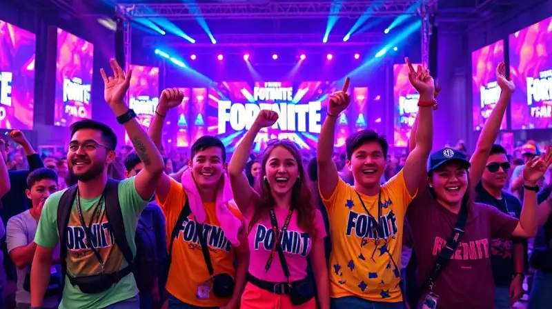 Jugadores emocionados en concierto virtual vibrante