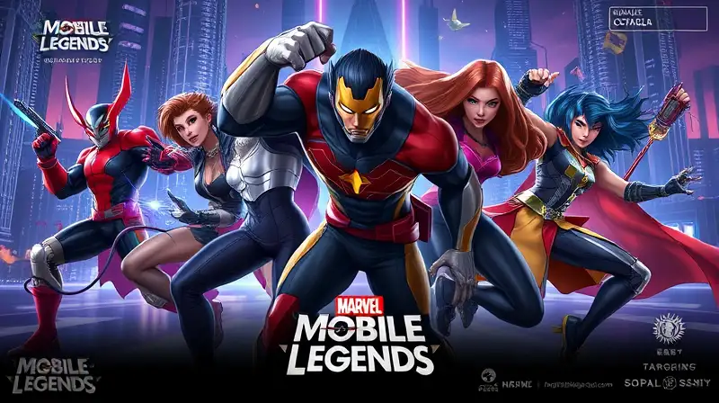 Héroes Mobile Legends con skins Marvel vibrantes