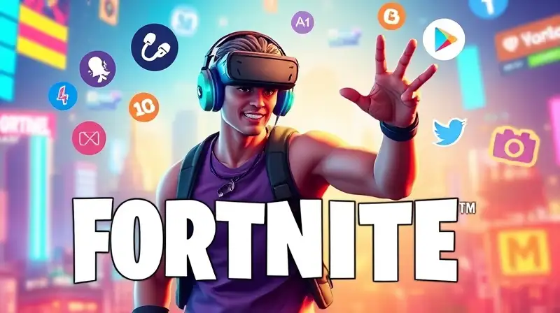 Influencer de Fortnite con estilo futurista