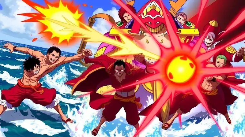 Personajes de One Piece en batalla estratégica