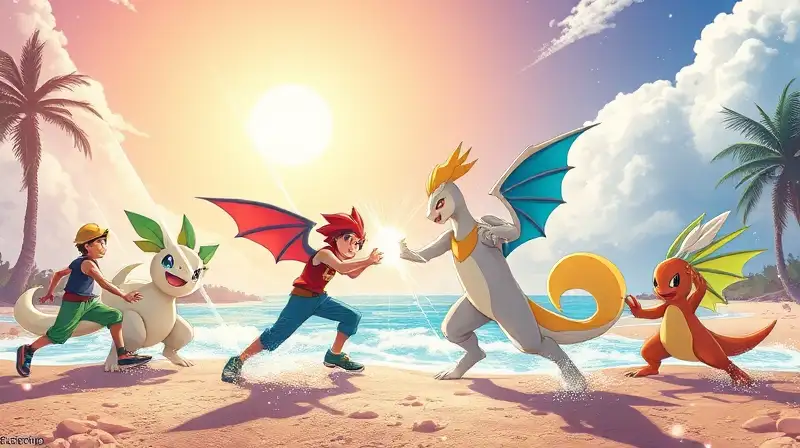 Entrenadores Pokémon luchan en Alola vibrante