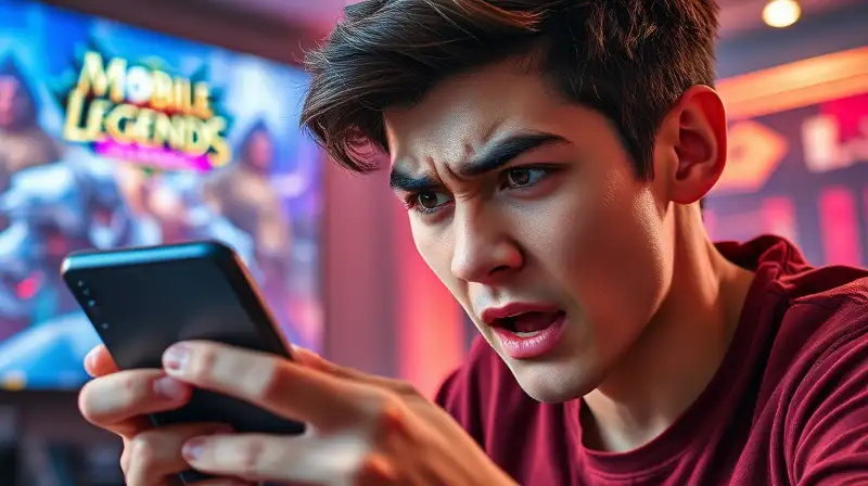 Gamer frustrado frente a error en Mobile Legends
