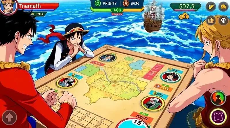 Personajes de One Piece planean batalla vibrante