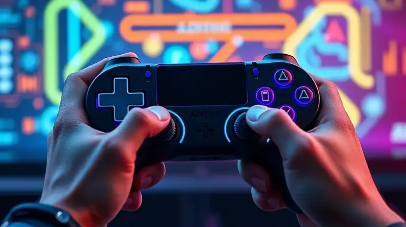 Controlador futurista inclusivo con botones adaptativos