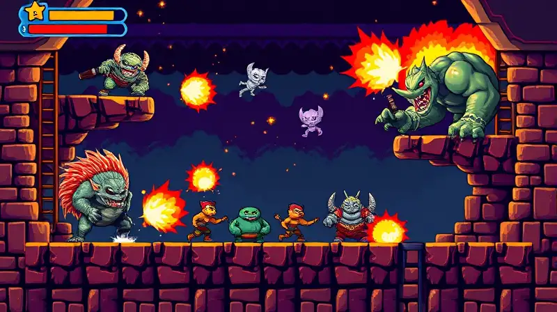 Juego arcade retro con acción desafiante