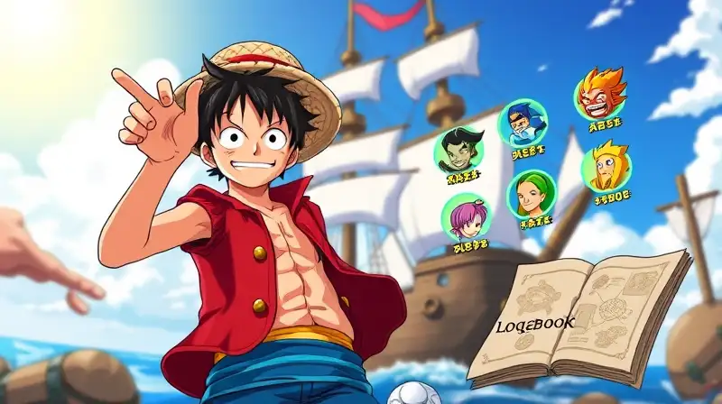 Luffy gana experiencia en barco pirata colorido