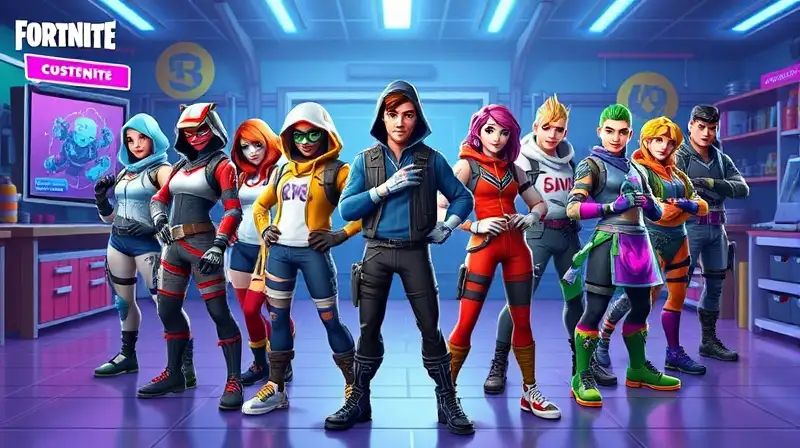 Personajes de Fortnite con skins coloridas