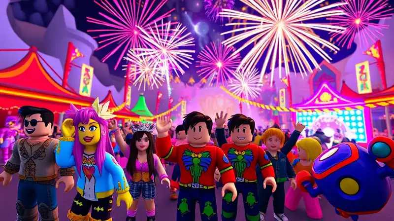 Avatares Roblox celebran festival vibrante y virtual