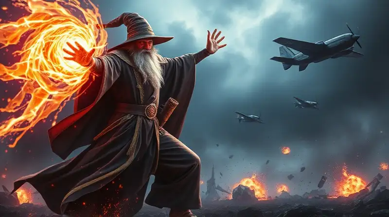 Mago poderoso destruye defensas enemigas