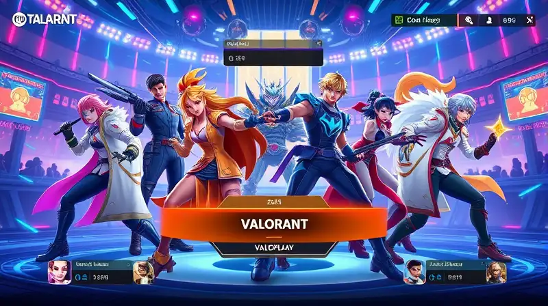 Personajes de Valorant en arena futurista