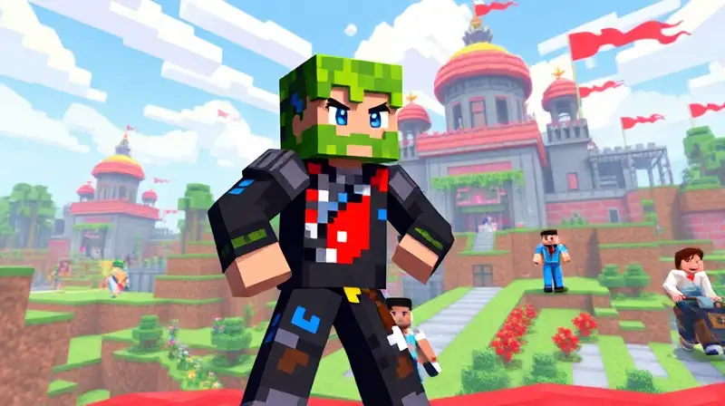 Personaje Minecraft único en batalla PvP