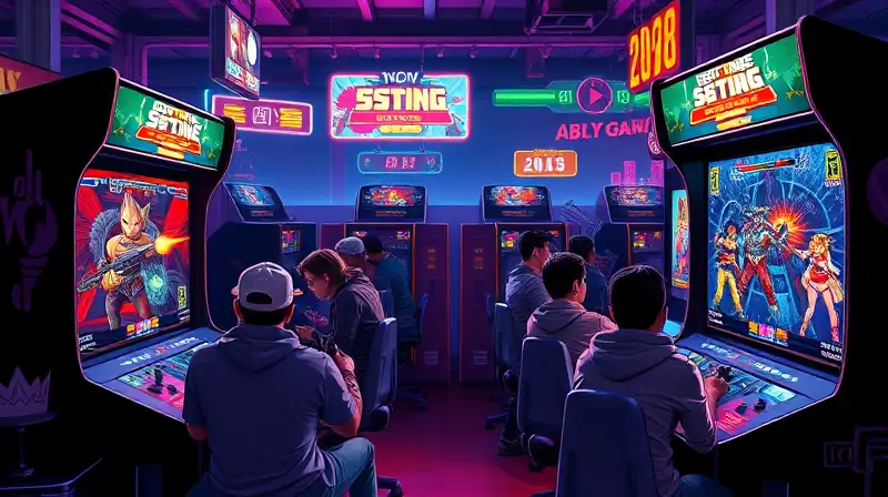 Cuatro jugadores cooperan en arcade retro