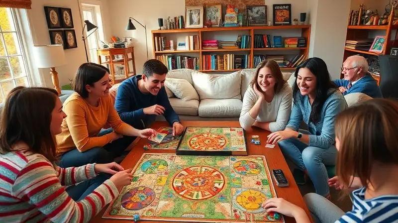 Amigos juegan en sala acogedora y cálida