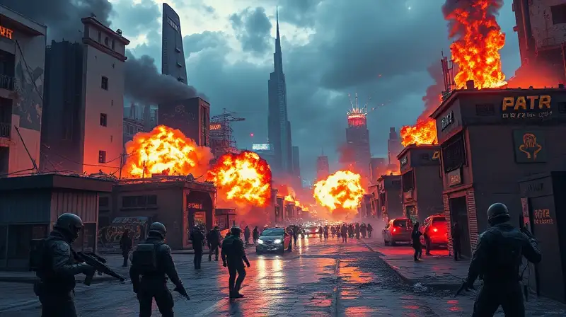 Ciudad futurista destruida
