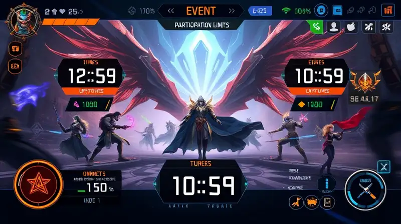 Interfaz de juego fantasy con acción intensa