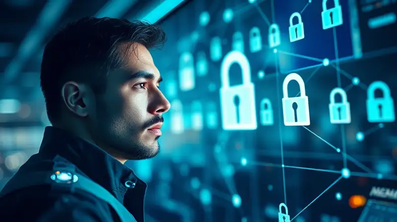 Agente vigila datos en interfaz futurista