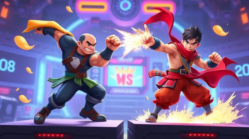 Personajes 3D luchan dinámicamente en arena