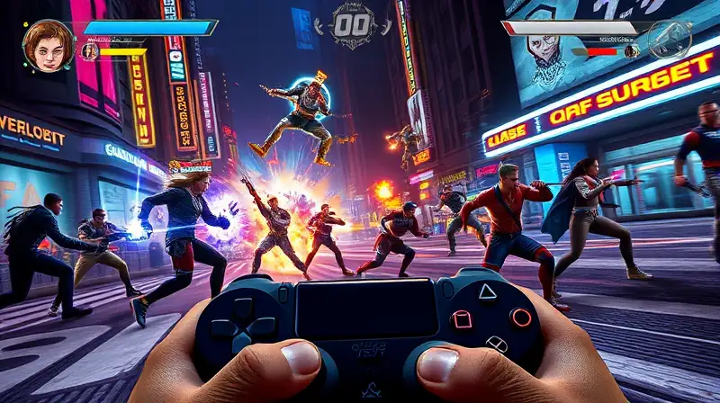 Juego de acción futurista con personajes vibrantes