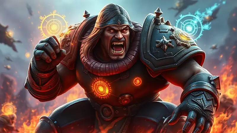 Tanque WoW feroz en batalla dinámica