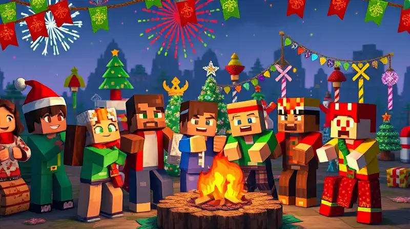 Jugadores de Minecraft celebran eventos festivos