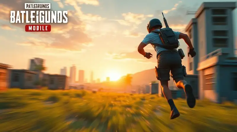Jugador de PUBG Mobile cruzando campo abierto