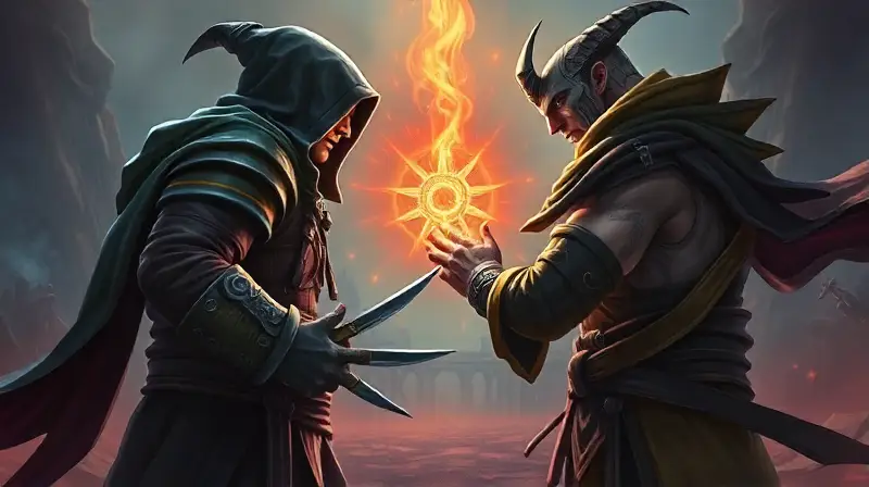 Dos personajes PvP luchan en WoW