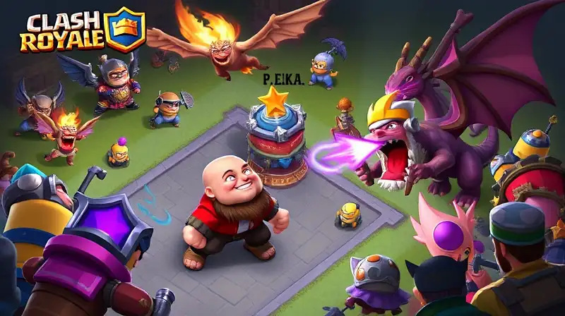 Batalla Clash Royale con acción mágica