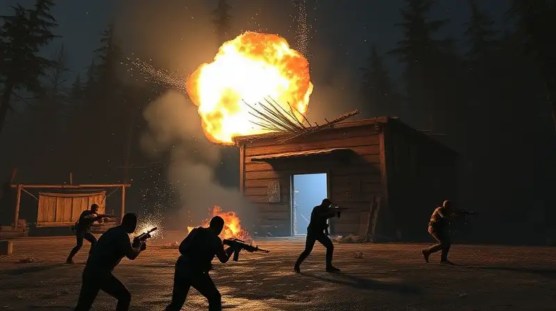 Base de Rust atacada con explosiones y fuego