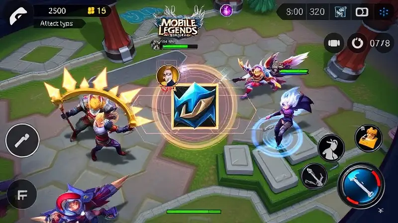 Escena dinámica de héroes en Mobile Legends