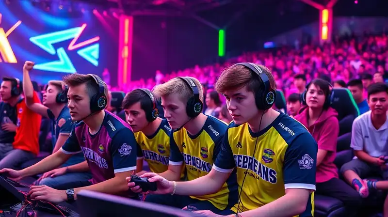 Jugadores intensos compiten en arena vibrante