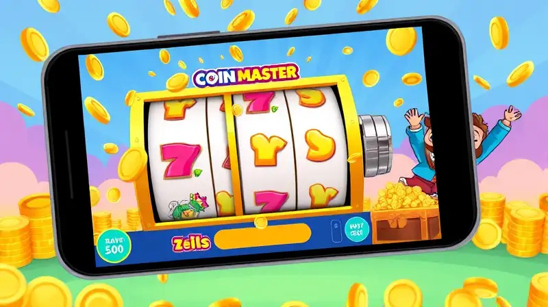 Interfaz alegre de Coin Master con monedas