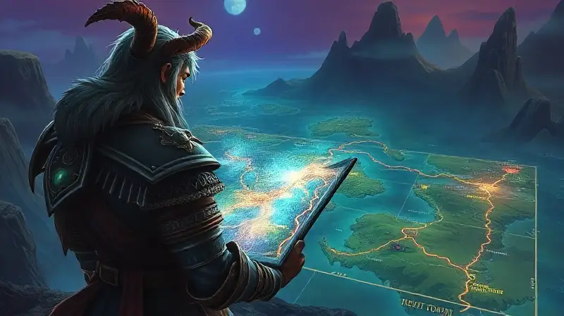 Personaje de WoW con mapa mágico
