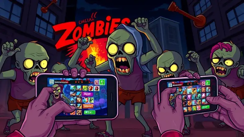 Zombies atacan en ciudad nocturna vibrante