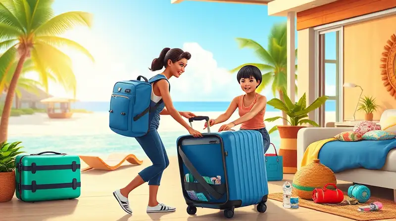 Sim alegre empaca para vacaciones tropicales