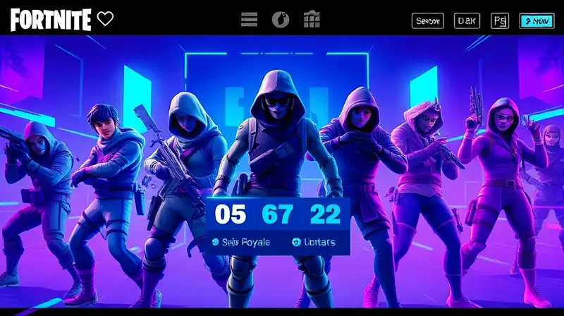 Personajes de Fortnite en escena futurista intensa