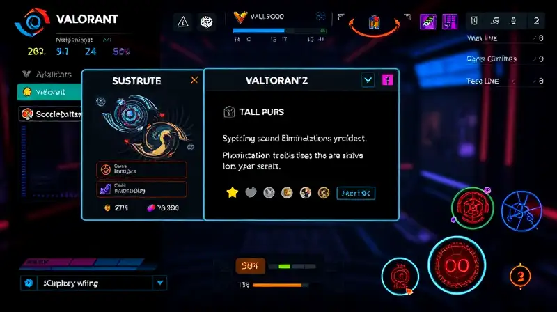 Interfaz futurista de Valorant, clara y vibrante