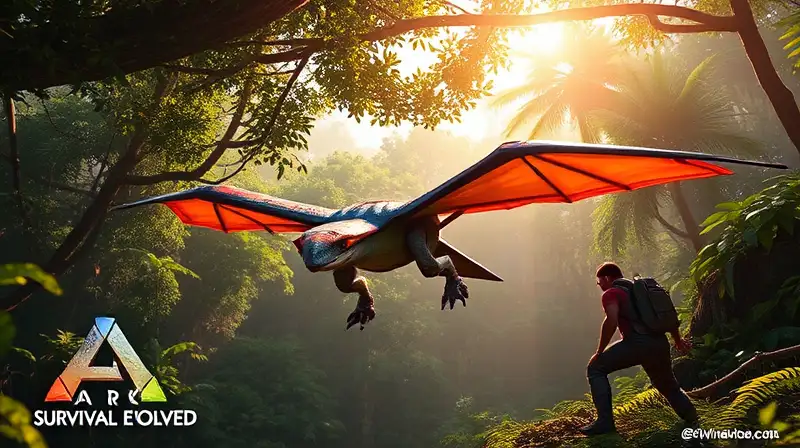 Criatura futurista en jungla prehistórica ARK